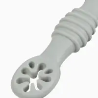 Ложка детская для прикорма, силикон, набор 2 шт., серый M&B