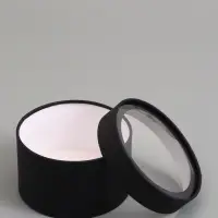 Подарочная коробка черная, завальцованная с окном, 16 х 11 см