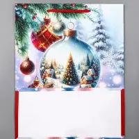 Пакет подарочный новогодний ламинированный, «Шар Новогодний» , 26×12×32 см