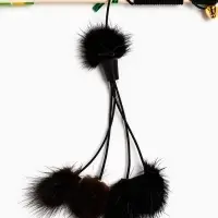 Дразнилка - удочка &laquo;Норковый пушок&raquo;, на деревянной палочке, цвет МИКС