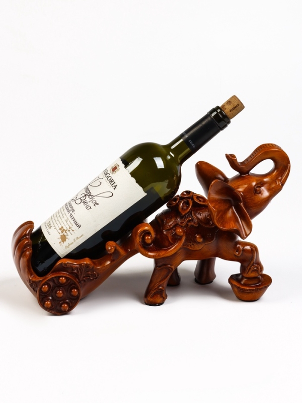 Подставка для бутылки  Подставка для бутылки "Слон" под дерево, 34х13х20см