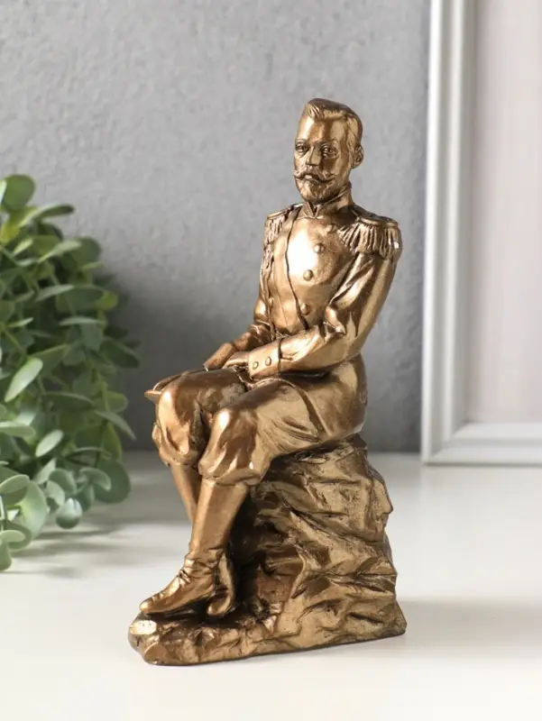 Фигура гипс &laquo;Николай II на скале&raquo;, 17.5 см, бронза