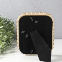 Фоторамка полистоун 10х15 см "Орнамент из листьев" белая с золотом 16,1х1,9х21,3 см