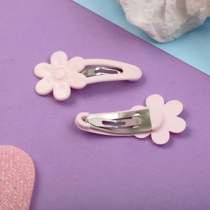 Набор для волос Набор для волос "Милица" 4 шт (невидимка 2 шт - 4 см, резинка 2 шт) клубнички, бело-розовый 929896