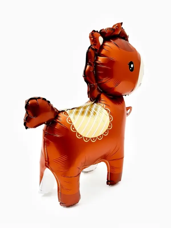 Воздушный шар фольгированный 3D 25" "Лошадка" цвет коричневый, под воздух