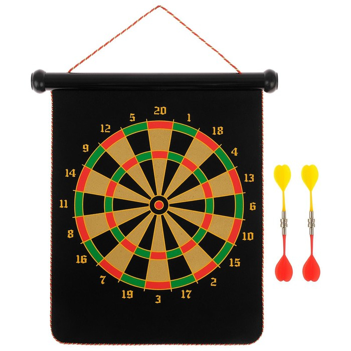 Дартс ONLYTOP, магнитное полотно диаметром 30 см, 4 дротика Дартс ONLYTOP, магнитное полотно диаметром 30 см, 4 дротика