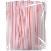 Трубочки для коктейля  210мм,d5мм,Полоски красно-белые, 250шт/уп