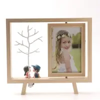 Фоторамка на 2 фото &laquo;Парочка у берёзки&raquo; 10&times;15 см, стеклянный экран, бежевая