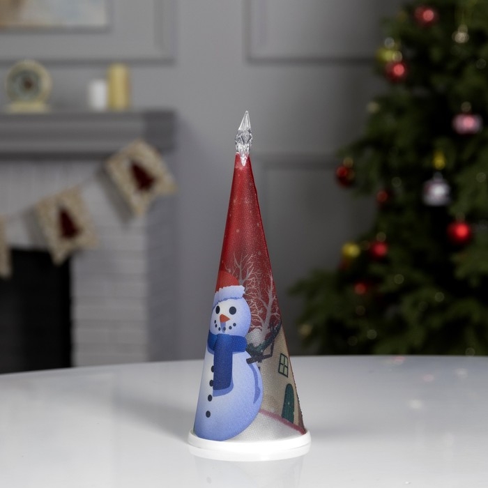 Светодиодная фигура «Ёлка со снеговиком» 7.5 × 21 × 7.5 см, пластик, батарейки CR2032х1 (в комплекте), свечение мульти Светодиодная фигура «Ёлка со снеговиком» 7.5 × 21 × 7.5 см, пластик, батарейки CR2032х1 (в комплекте), свечение мульти