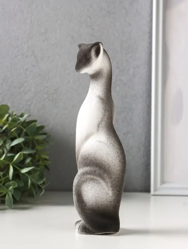 Фигура керамика &laquo;Кошка Багира&raquo;, 21 см, белый с чёрным