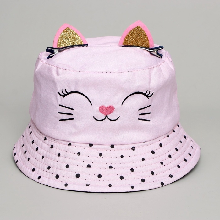 Панама детская для девочки «Котик», с ушками, р-р 52-54 Панама детская для девочки «Котик», с ушками, р-р 52-54