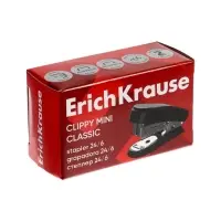 Степлер ErichKrause Clippy mini Classic, №24/6, 26/6, до 15 листов, чёрный