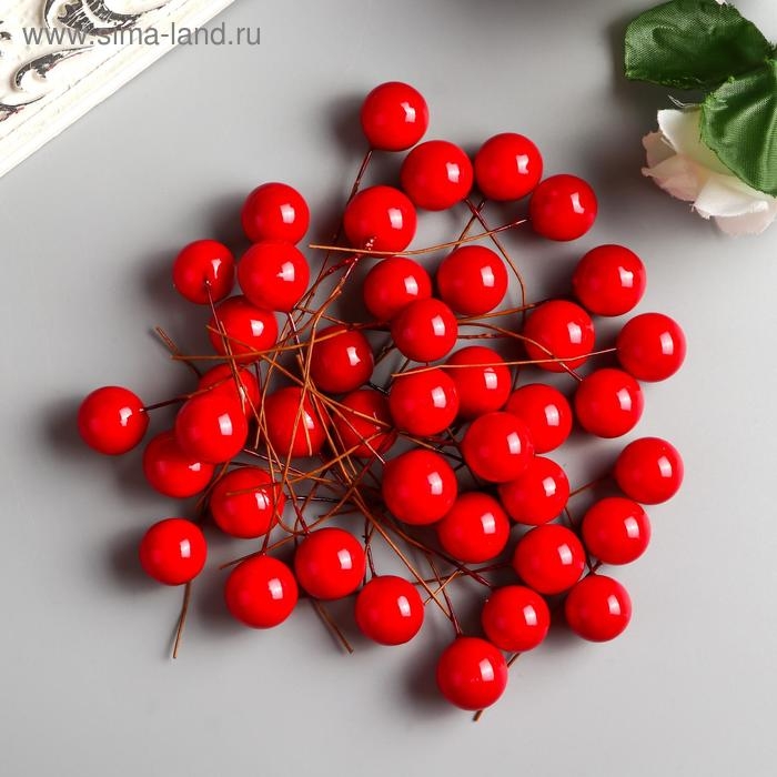 Декор для творчества Декор для творчества "Ягодка красная" набор 40 шт диам 1,4 см