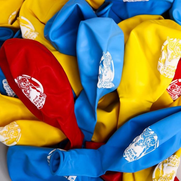 Шар воздушный «С Днем рождения!», 12 дюйм, латексный, 25 штук, Человек-паук Шар воздушный «С Днем рождения!», 12 дюйм, латексный, 25 штук, Человек-паук