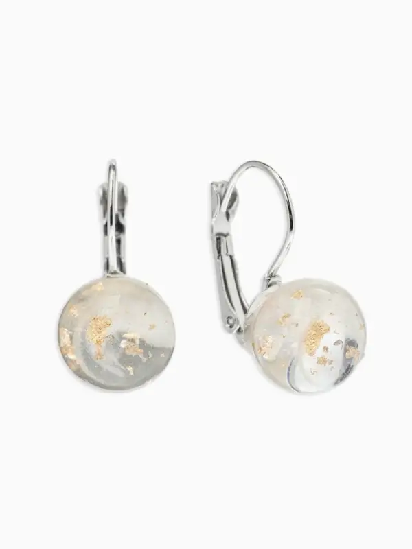 Серьги с поталью &laquo;Шарик&raquo;, МИКС в серебре