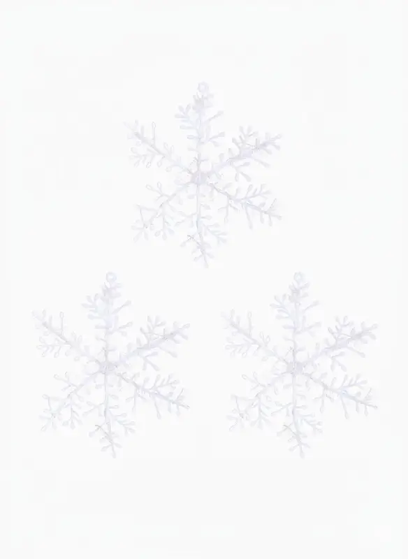 Ёлочные игрушки набор 3 шт. &laquo;Зимнее волшебство. Снежинка - пушинка&raquo;, d=14 см, белый