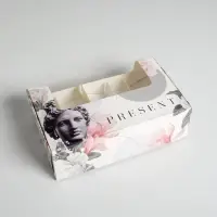 Коробка для эклеров, кондитерская упаковка, 5 вкладышей, Present, 25.2&times;15&times;7 см