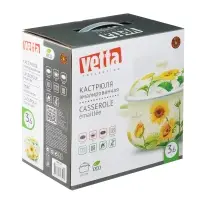 VETTA Подсолнухи Кастрюля эмалированная, 22см, 3,6л, индукция