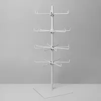 Вертушка, 2 яруса по 6 крючков и 2 яруса по 8 крючков, 17&times;17&times;32 см, белая