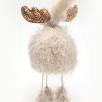 Игрушка новогодняя &laquo;Лосик в бежевой шубке-травке&raquo;, 22&times;18&times;42 см