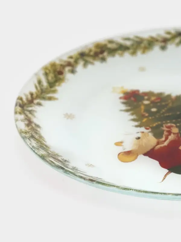Тарелка десертная круглая Тарелка десертная круглая "Новогодние зверята" 19х1,5 см