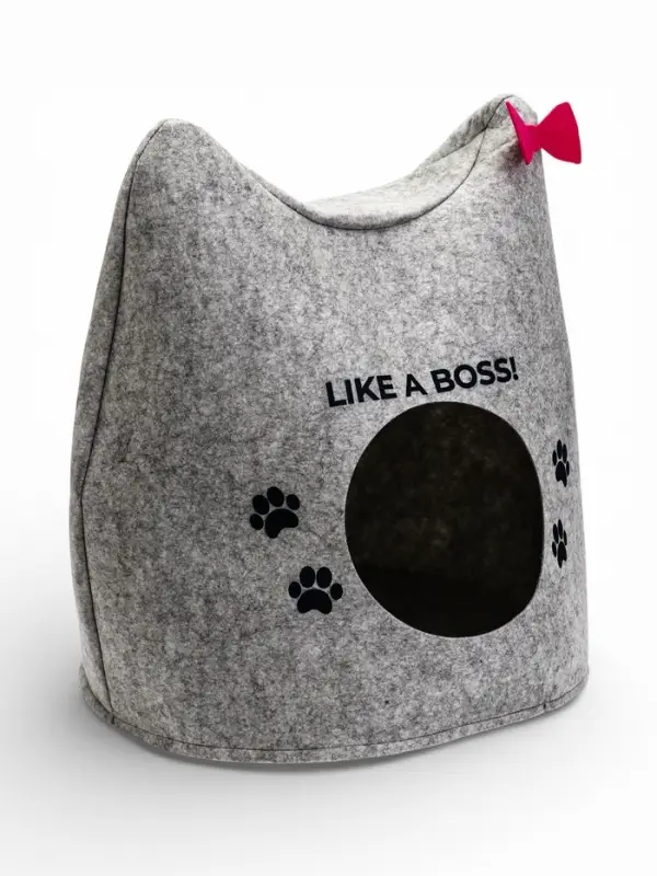 Домик для животных &laquo;Ушастик ONLY CATS&raquo;, 46&times;46&times;43 см, войлок, серый