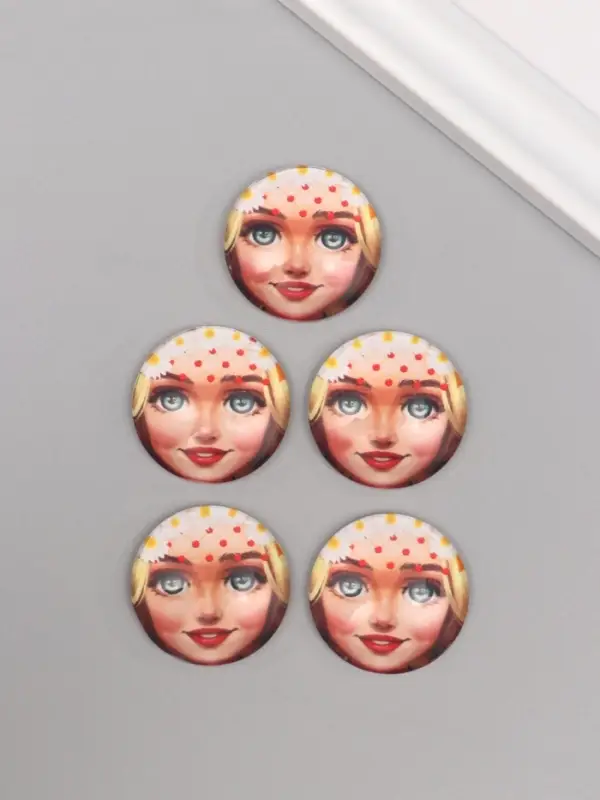 Кабошон стекло для творчества Кабошон стекло для творчества "Круг. Русская красавица" 3х3 см