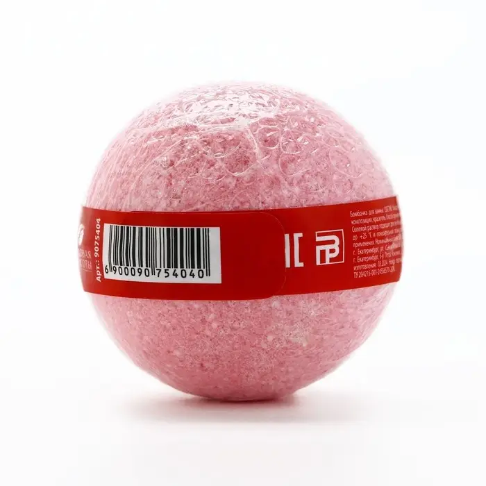 Бомбочка для ванны, 120 г, аромат клубники со сливками, Кладовая красоты