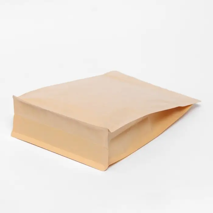 Пакет Zip - lock Крафт с плоским дном, прямоугольное окно, 20×30 см