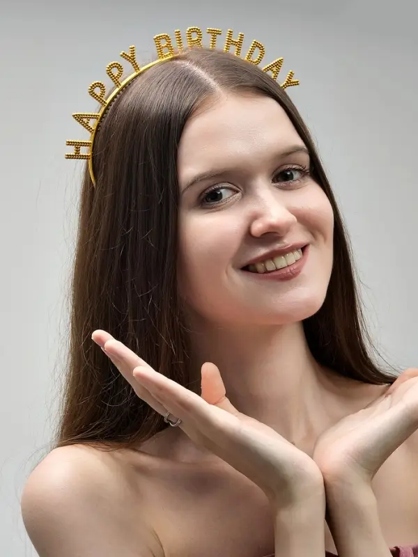 Ободок Ободок "Happy birtday" золотой