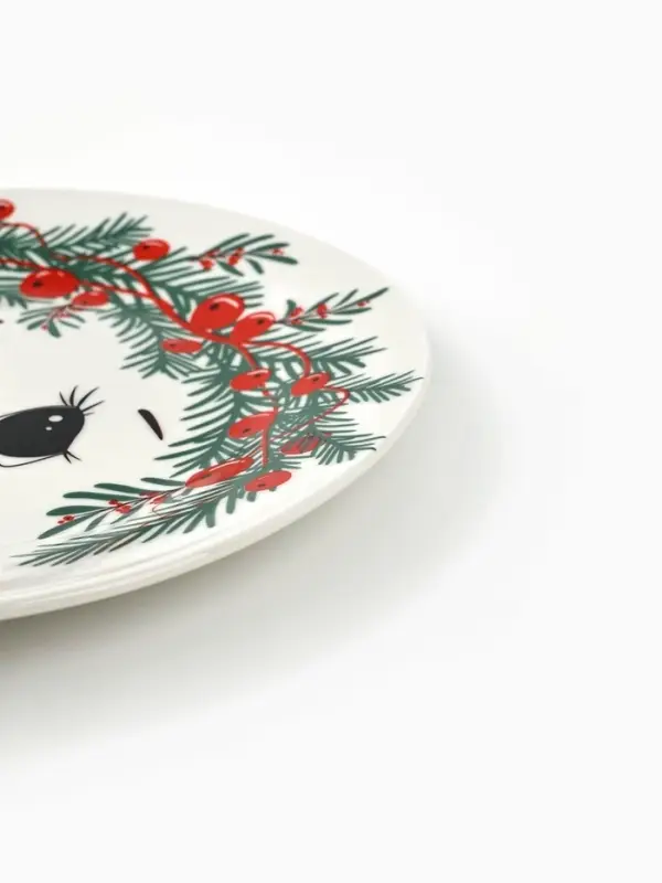 Тарелка плоская новогодняя &laquo;Снеговик Снежок&raquo;, d=20 см