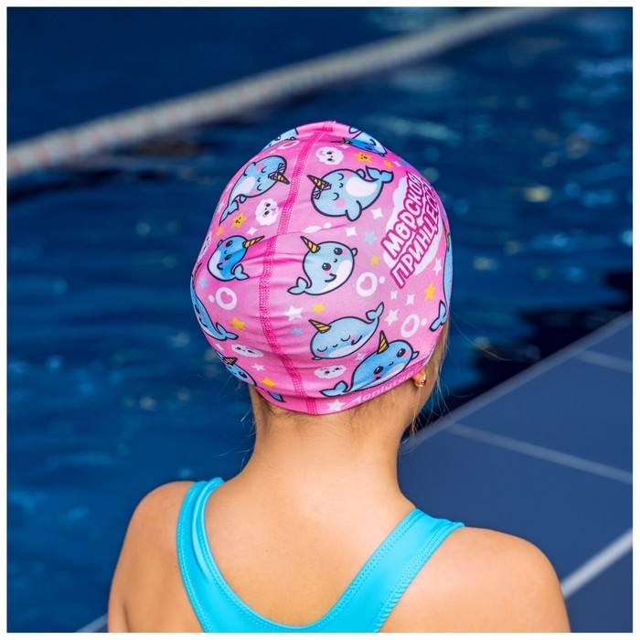 Шапочка для плавания детская ONLYTOP «Нарвалы», тканевая, обхват 46-52 см Шапочка для плавания детская ONLYTOP «Нарвалы», тканевая, обхват 46-52 см