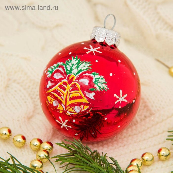 Набор новогодних шаров Набор новогодних шаров "Рождественнский" d-6 cм (набор 5 шт) микс