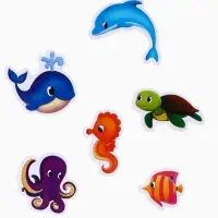 Игрушки - стикеры для купания в ванне &laquo;На море&raquo;, EVA, набор 12 шт.