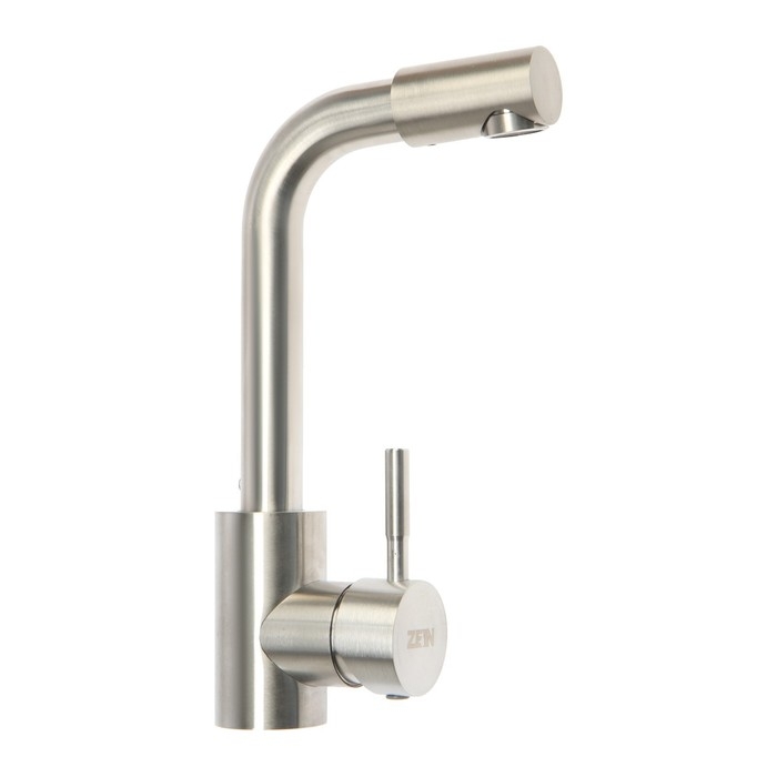 Смеситель для раковины ZEIN ZS 20102, картридж керамика 35 мм, нержавеющая сталь, сатин Смеситель для раковины ZEIN ZS 20102, картридж керамика 35 мм, нержавеющая сталь, сатин