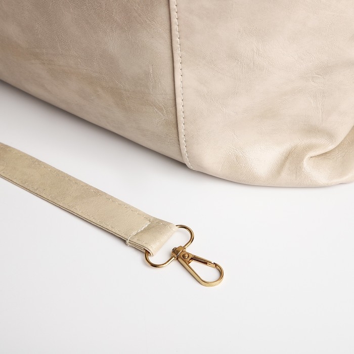 Сумка-шопер женская на молнии, цвет бежевый