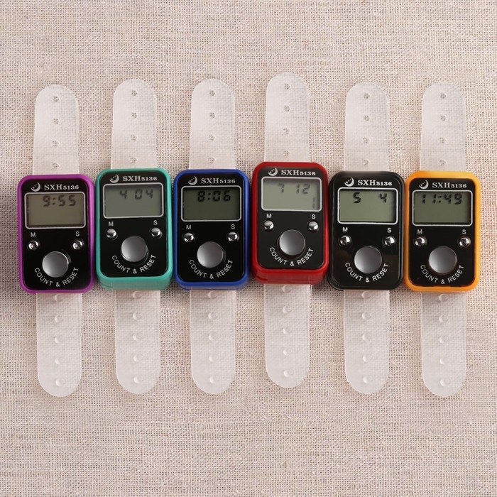 Счётчик рядов электронный, на ремне, 3 режима, 10,5 × 2,5 × 2 см, цвет МИКС Счётчик рядов электронный, на ремне, 3 режима, 10,5 × 2,5 × 2 см, цвет МИКС