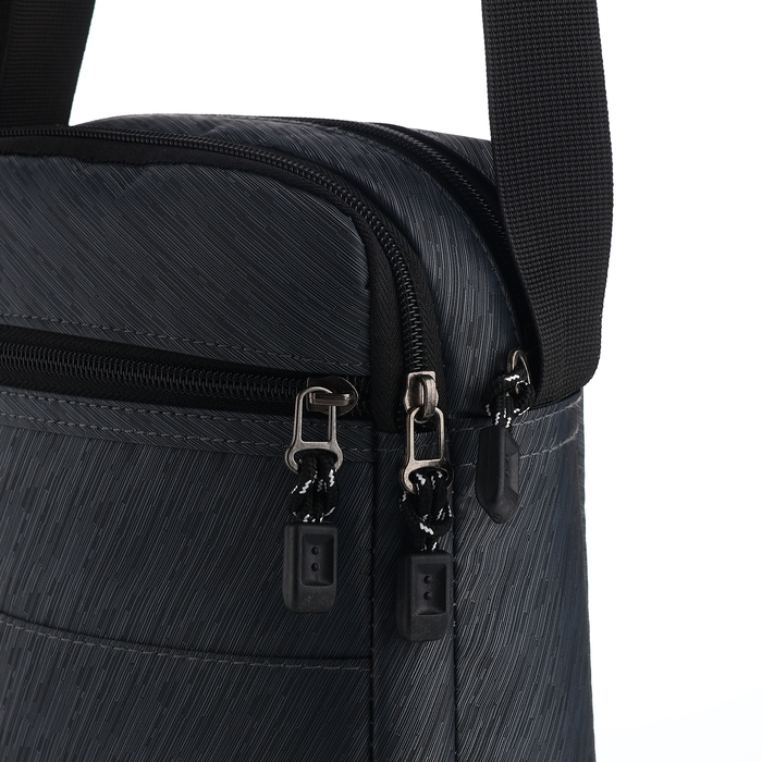 Сумка мужская на молниях, наружный карман, цвет серый Сумка мужская на молниях, наружный карман, цвет серый