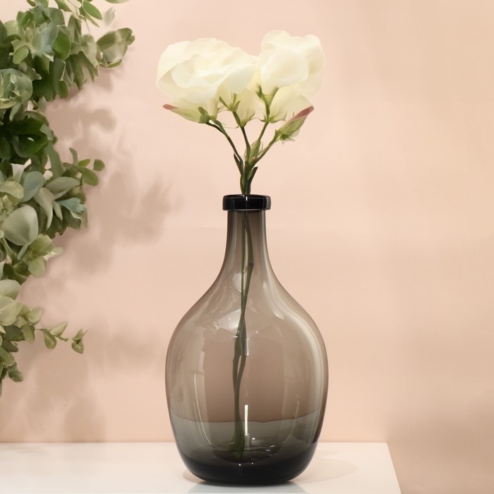 Ваза для цветов бутыль «Суромна» из прозрачного серого стекла 29 х 16 х 16 см Ваза для цветов бутыль «Суромна» из прозрачного серого стекла 29 х 16 х 16 см