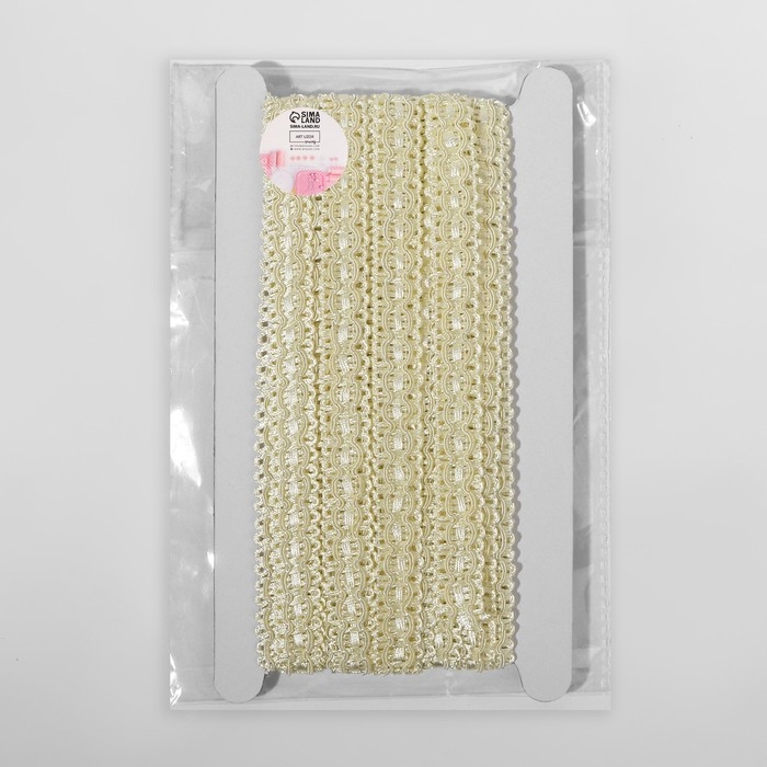 Тесьма декоративная, 16 мм, 9,1 ± 0,5 м, цвет сливочный Тесьма декоративная, 16 мм, 9,1 ± 0,5 м, цвет сливочный