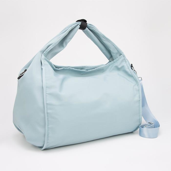 Сумка дорожная на молнии, наружный карман, длинный ремень, цвет голубой Сумка дорожная на молнии, наружный карман, длинный ремень, цвет голубой