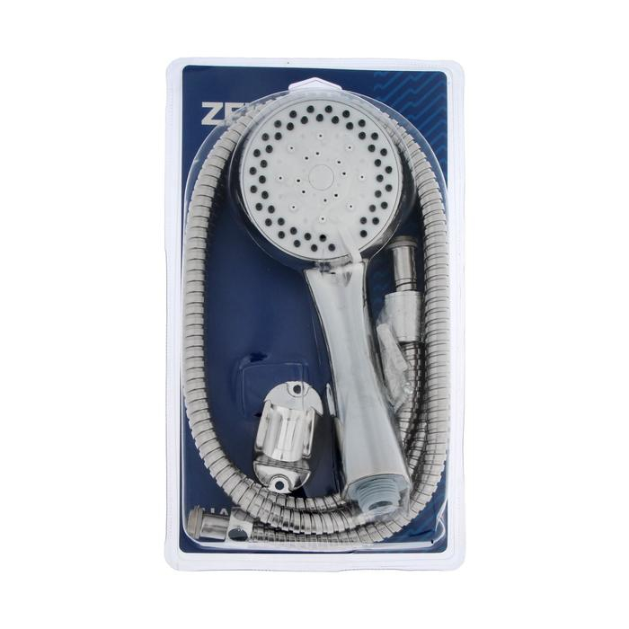 Набор для душа ZEIN Z1005, шланг 150 см, держатель, лейка 5 режимов, белый/хром Набор для душа ZEIN Z1005, шланг 150 см, держатель, лейка 5 режимов, белый/хром