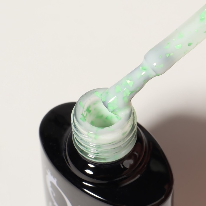 Гель лак для ногтей, «MILK POTAL», 3-х фазный, 8мл, LED/UV, цвет белый/зелёный (08)