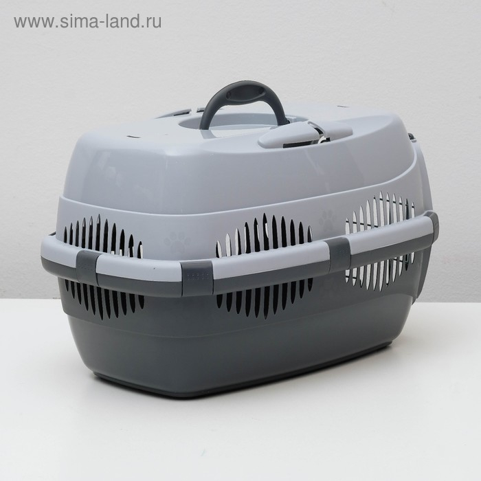 Переноска для животных до 9 кг  Переноска для животных до 9 кг "Пижон", металлическая дверь, 43 х 29 х 27,5 см, серая