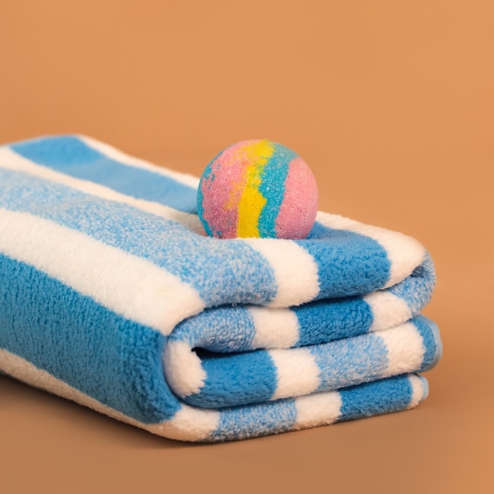 Полотенце банное Этель Полотенце банное Этель "Геометрия", цв. голубой, 70х140 см, 100% п/э, 240 г/м2