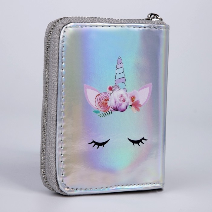 Кошелёк с голографическим эффектом, цвет серебро