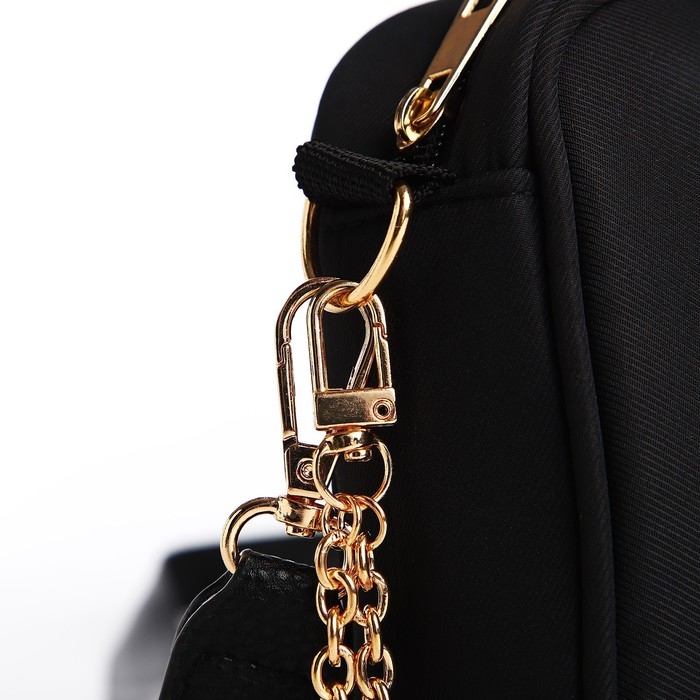 Сумка женская текстильная NK классика, 19х14х6 см, чёрный цвет