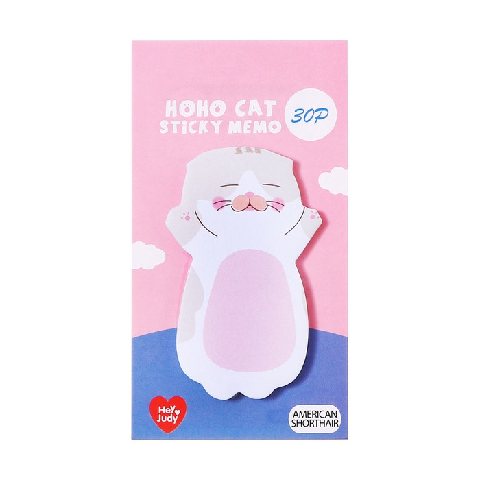 Блок для записей 35мм х 70мм 30л Бело - розовый котик Блок для записей 35мм х 70мм 30л Бело - розовый котик