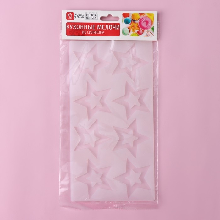 Форма для шоколада Доляна «Звёзды», силикон, 8 ячеек, 22×11,5×0,3 см, цвет прозрачный Форма для шоколада Доляна «Звёзды», силикон, 8 ячеек, 22×11,5×0,3 см, цвет прозрачный