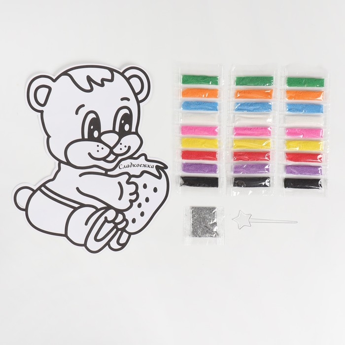 Фреска «Сладкоежка», 9 цветов песка Фреска «Сладкоежка», 9 цветов песка